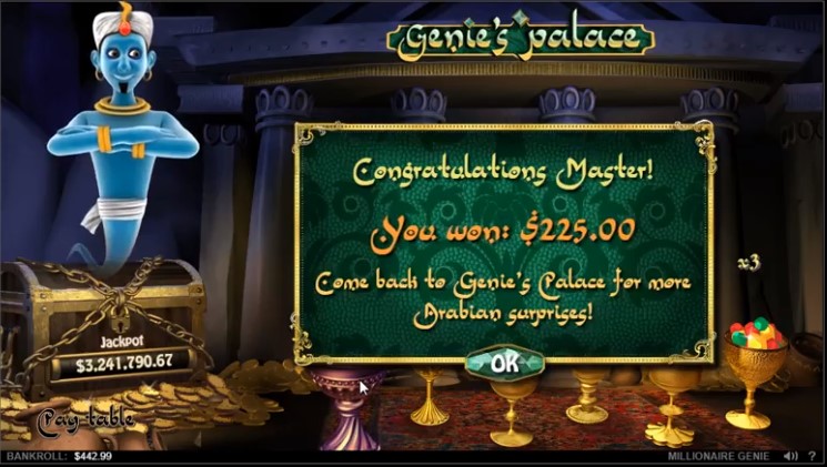 Bonus level in Millionaire Genie.