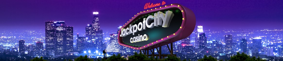 An animated online billboard with Jackpot City’s logo. 